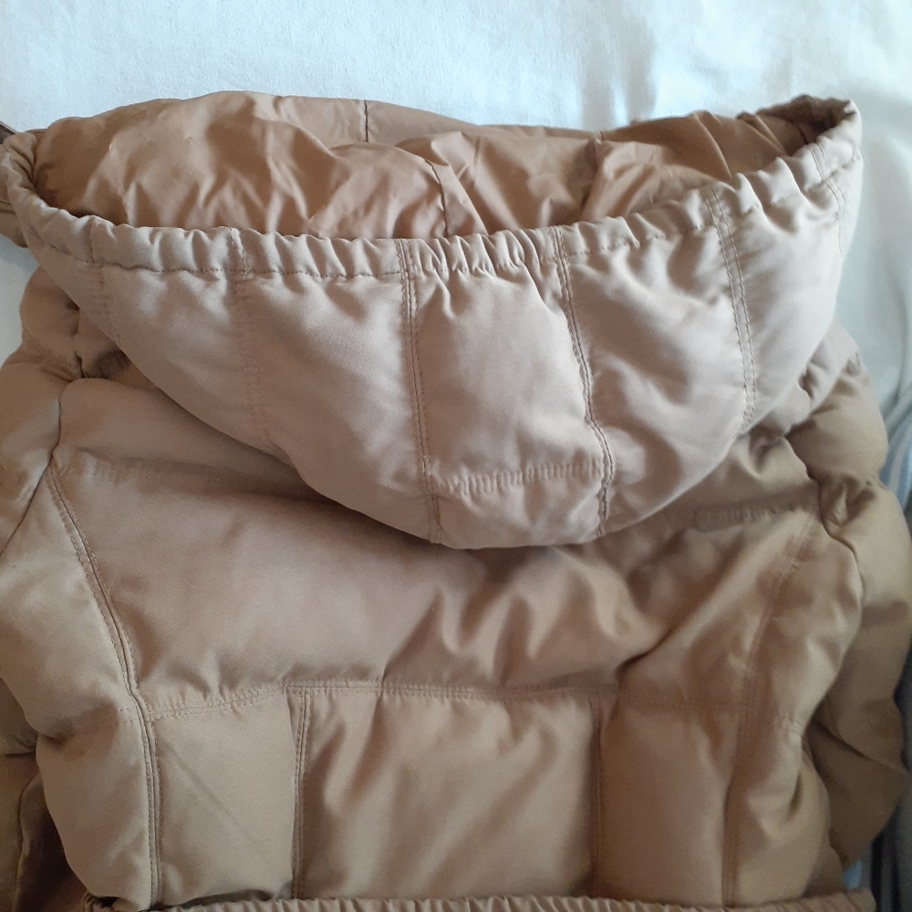 ZARA Beige Camel Down Belted Puffer Jacket/Coat - Size L - Picture 7 of 8